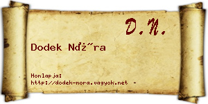 Dodek Nóra névjegykártya