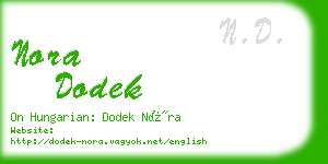 nora dodek business card